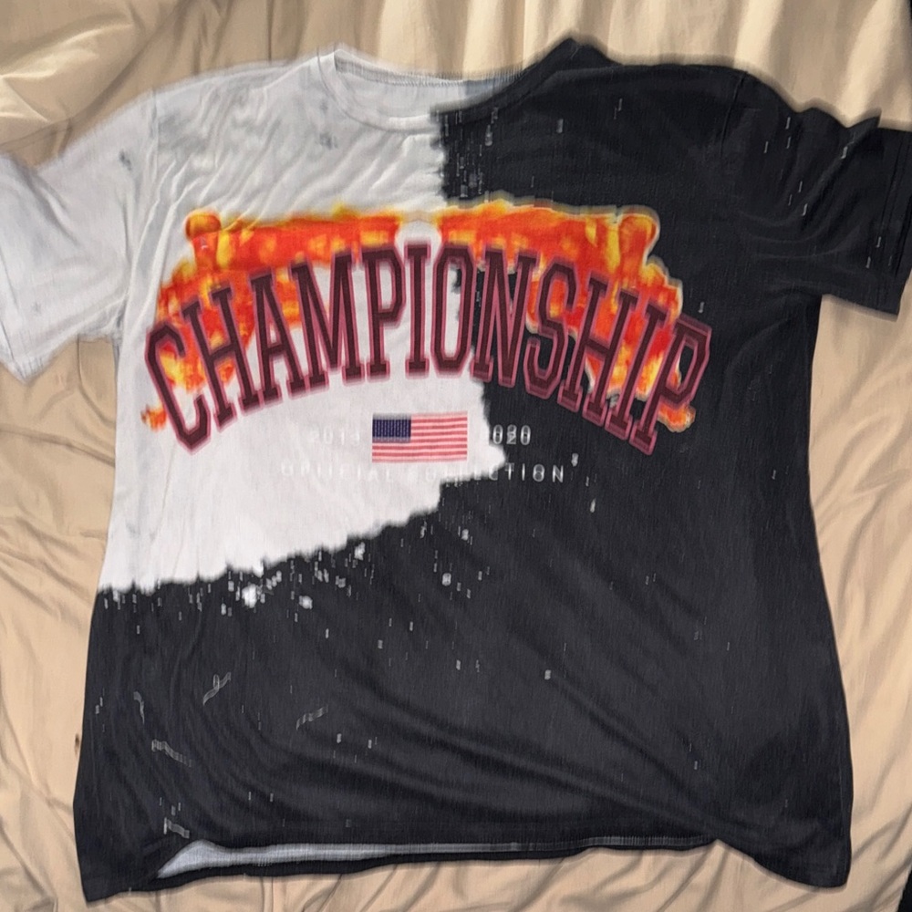 Black and White Championship Graphic T-Shirt